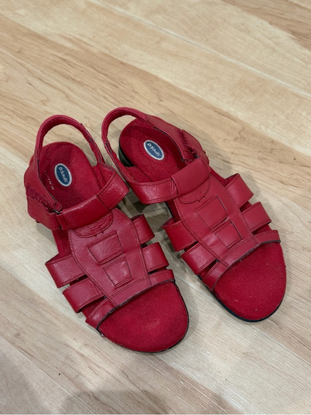 Vintage Red Leather Strappy Sandals (8)